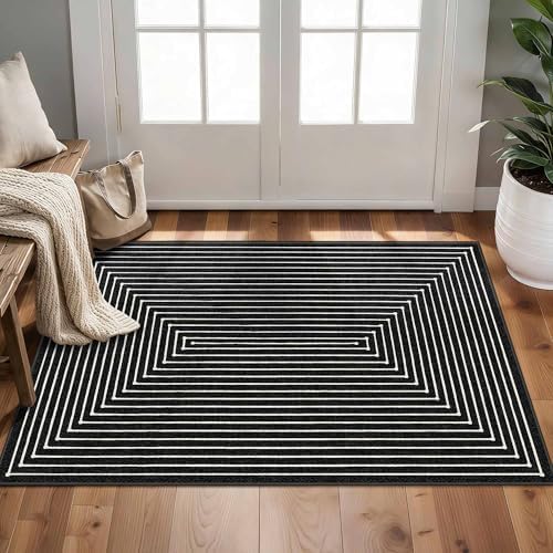 2x3 Entryway Rug Small Modern Abstract Door Mat by LatteFog