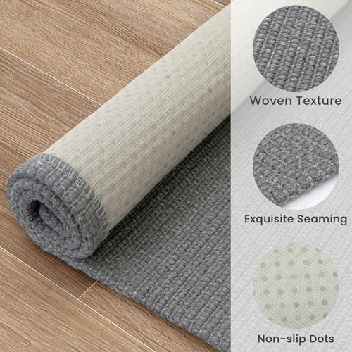 EARTHALL Washable Runner Rug, Non Slip Indoor Doormat, 2x4 Ft, Dark Gray - Image 5