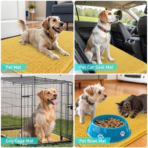 OLANLY Dog Door Mat for Muddy Paws 59x20, Super Absorbent Chenille Mud Mat - Image 7