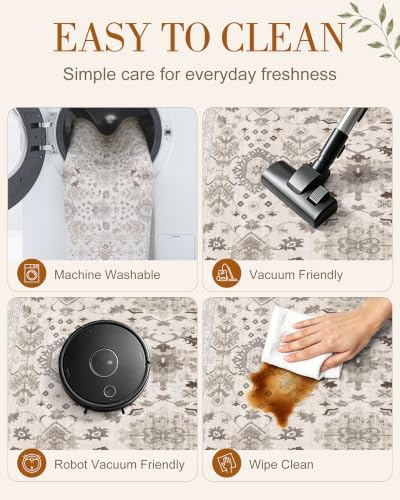 OLANLY 9x12 Washable Area Rug, Soft Non Slip Carpet - Image 6