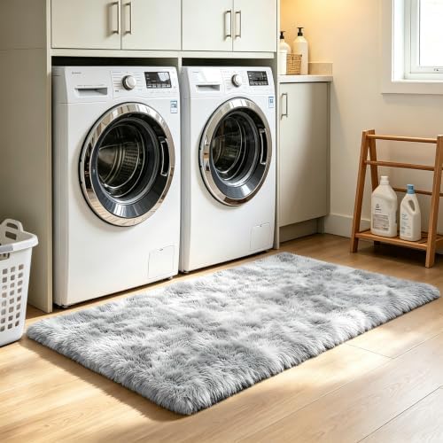 Mottled Light Grey 2x4 Area Rug - Image 2