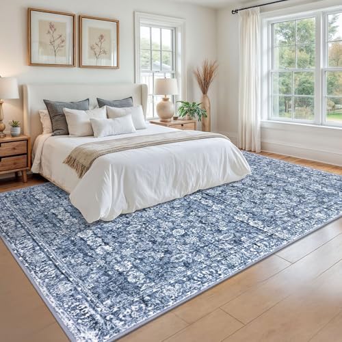 SIILOOM 9x12 Washable Area Rug, Non Slip Large Rug - Image 4