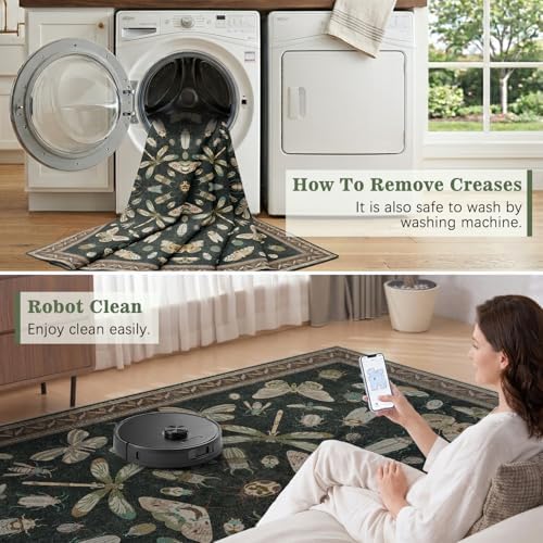 DCX 8x10 Washable Bug Rug for Living Room, Soft Low Pile Rug - Image 6