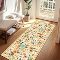 Floral Washable 2x6 Area Rugs Runner Entryway Hallway Yellow/Orange by RELEANY