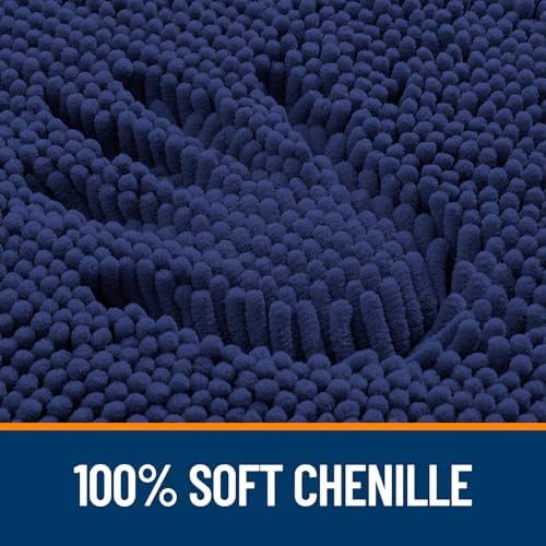 OLANLY Bathroom Runner Rugs 44x24, Soft Absorbent Chenille Bath Rugs, Rubber - Image 3