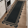 Scalloped 2.6x8 Kitchen Runner Rug, Washable Rugs by LORWER