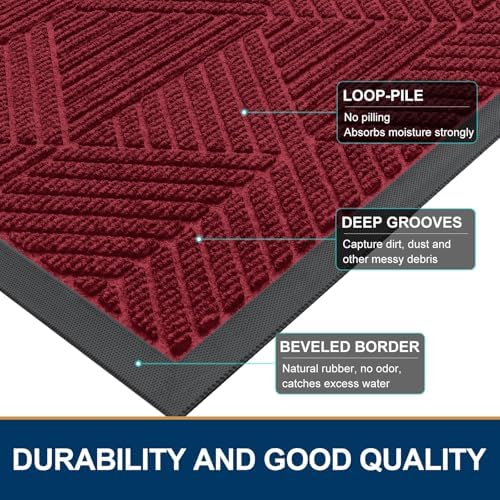 Smiry Half Circle Front Door Mat Outside Entrance, Rubber Doormat - Image 4