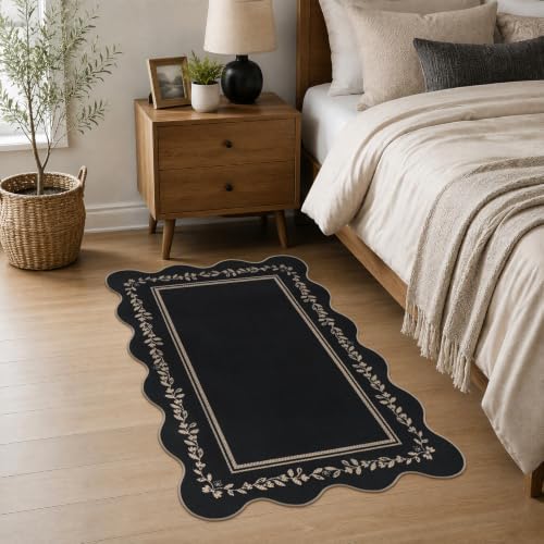 Rugalia Easy Jute Scalloped Entryway Rug 2x3 Black Front Door Mats - Image 7