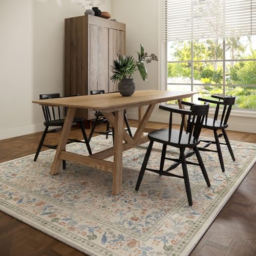 9x12 Area Rugs for Living Room: Washable Bedroom Rug Vintage Area Rug Stain - Image 6