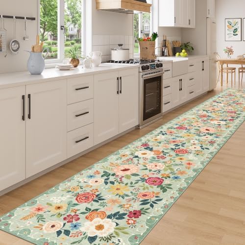 DUKINO 3x20 Runner Rug for Hallway, Floral Washable Long Runner Rug - Image 3