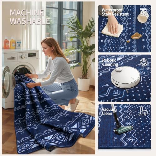 SERISSA 2x14 Washable Non-Slip Boho Runner Rug - Image 3