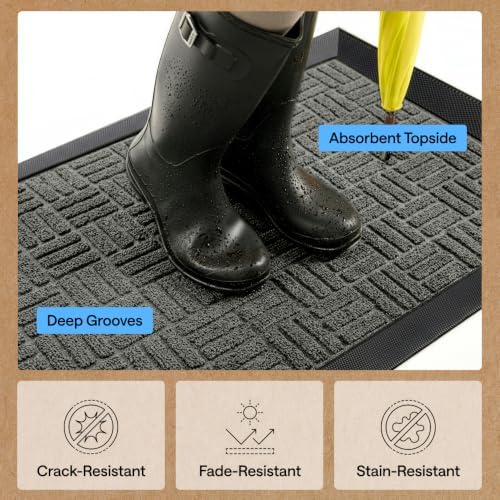 GORILLA GRIP WeatherMAX Door Mat, Indoor Outdoor Use - Image 4
