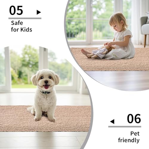 Disolla Beige Bathroom Rugs 24x48, Non-Slip Plush Thick Bath Mat - Image 6