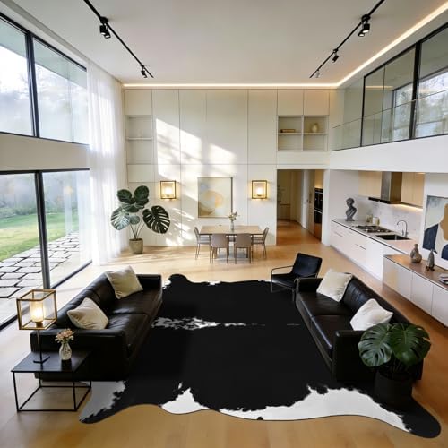 BENRON Faux Cowhide Rug, Cow Print Rug - Image 3