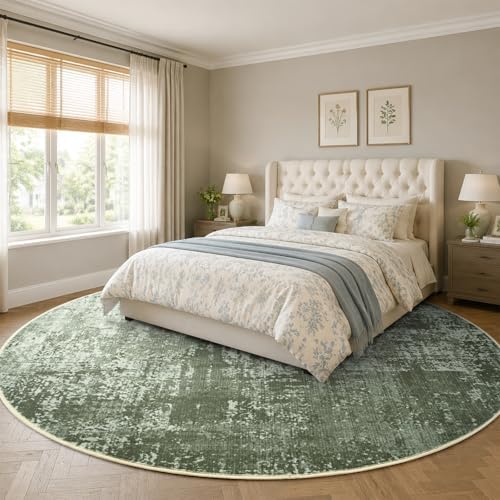 6ft Round Abstract Washable Area Rug - Image 3