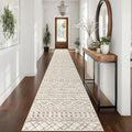 KUTA Boho Long Runners for Hallways 2.6x16 ft Moroccan Beige Washable by KUTA