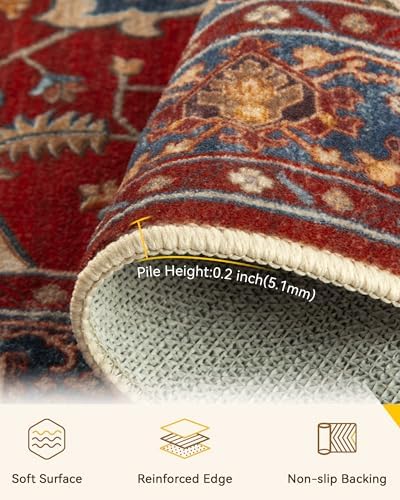 RELEANY Washable Area Rug, Round 8ft - Image 4