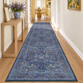 Dark Blue 3x12 Extra Long Wide Runner Rug by HazoHaus