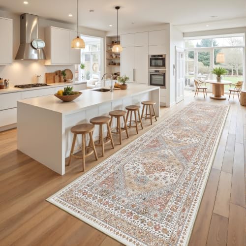 2.5x10 Kitchen Runner Rug Non Slip Vintage Washable Rugs by Restydon