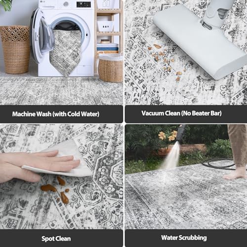 Aelenmu 8x10 Area Rugs for Living Room Washable Bedroom Dining Room Grey - Image 5