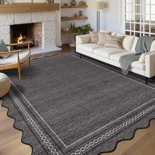 GarveeHome Scalloped Washable 5x7 Area Rugs by GarveeHome