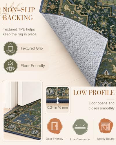 OLANLY 2x5 Washable Runner Rug, Soft Non Slip Carpet - Image 7