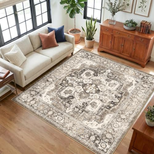 YOUFORTONG Washable 6x6 Square Area Rug: Non-Slip Vintage 6 ft Carpet - Image 2