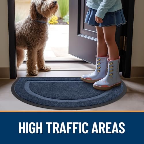 OLANLY Half Circle Front Door Mat Outside 35x23 All-Season Rubber Doormat - Image 7