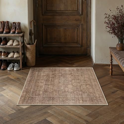 HUGEAR Classic Brown 2x3 Neutral Area Rugs - Image 2