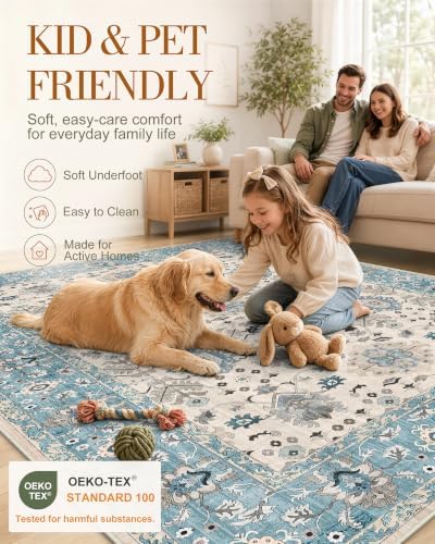 OLANLY 5x7 Washable Area Rug, Soft Non Slip Carpet - Image 5