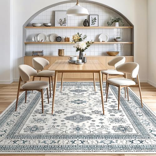 cotiled 6x9 Area Rug for Living Room, Traditional, Powder Blue - Image 7
