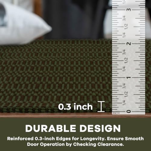 KOZYFLY 2x3 Washable Entryway Rug, Woven Door Mat, Sage Green/Taupe - Image 4