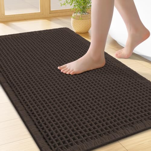 Smiry Waffle Bath Mat 24X16, Extra Soft Absorbent Bathroom Rugs by Smiry
