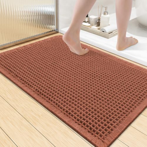 Smiry Waffle Bath Mat 36X24, Extra Soft Absorbent Bathroom Rugs by Smiry