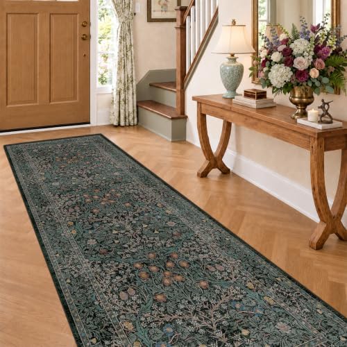 Dark Green 3x10 ft Extra Long Wide Runner Rug - Image 6