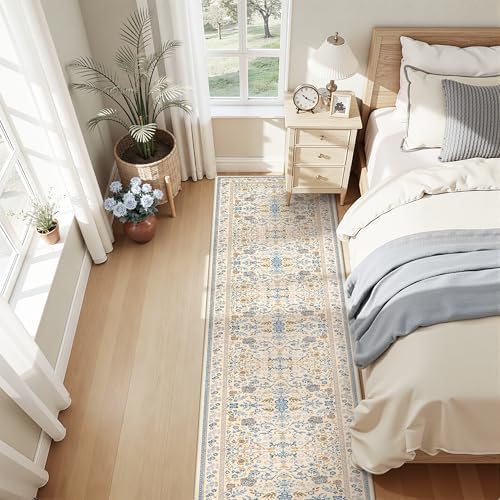 2x10 Runner Rug Non Slip Washable Hallway Runner Cloud Like Soft Cottage Floral - Image 4