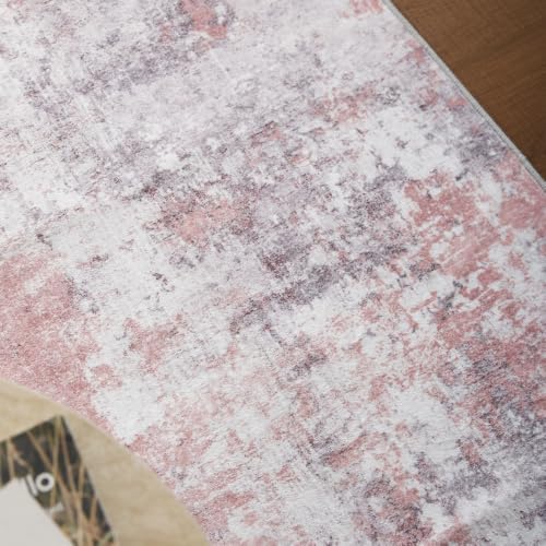 2x6 Pink Gray Washable Area Rug - Image 5