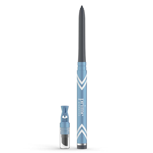 PrimeEyes Glide Eyeliner for Mature Women – Waterproof, Long-Stay and Mess-Proof – Gel Creme Texture, Discreet Sharpener and Effective Smudger (Smoky)