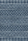 2'6"x8' Moroccan Hallway Runner Rug: Washable Geometric Soft Rugs Navy Blue by BYYVOORugsforYourHome