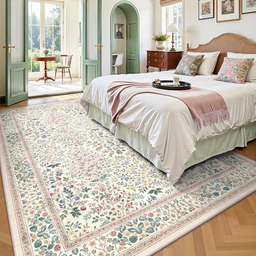 5x7 Area Rugs, Vintage Washable Rug - Image 4