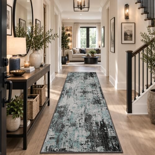 RELEANY Washable Runner 2'x8' Abstract Area Rug - Image 4