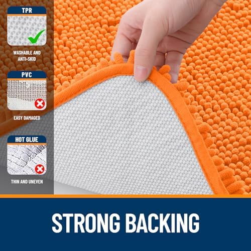 OLANLY Bathroom Runner Rugs 47x24, Extra Soft Absorbent Chenille Bath Rugs - Image 6