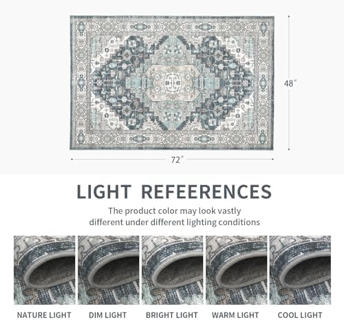 4x6 Vintage Washable Area Rug - Image 2