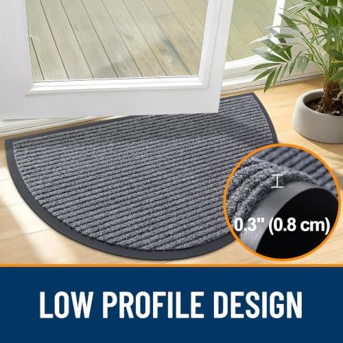 OLANLY Half Circle Front Door Mat 35x23, Waterproof Heavy-Duty Doormat - Image 4