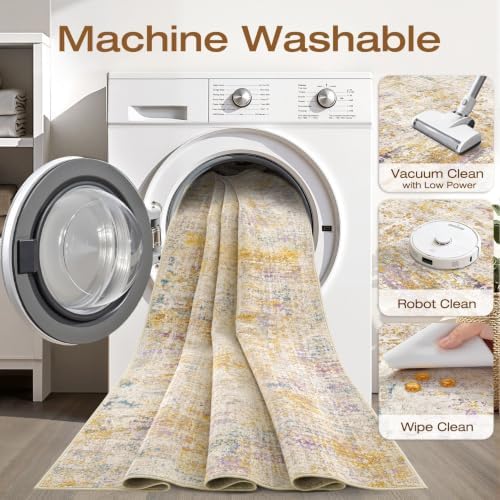 LOONGRUG 6x9 Area Rug Washable Neutral Modern Rug - Image 2