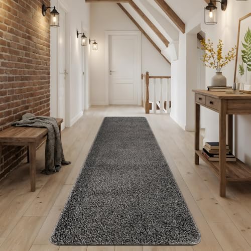 Area Rug 2x7 Dark Gray Runner Washable Indoor Rug Ultra Plus Thick Pile Solid - Image 6