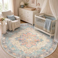 RELEANY Washable Area Rug, Round 5ft by RELEANY