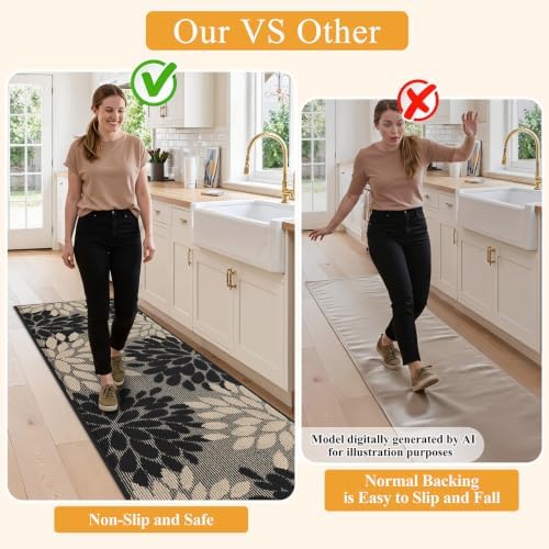 HEBE Washable Hallway Runner Rug 2x6, High-Low Textured Kitchen Rug Runner - Image 5