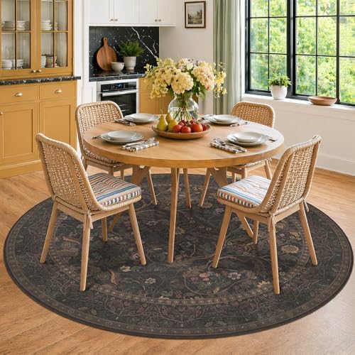 Washable 8ft Large Round Area Rug - Image 6