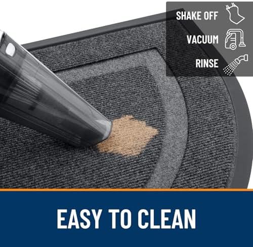 OLANLY Half Circle Front Door Mat Outside 47x23 All-Season Rubber Doormat - Image 6